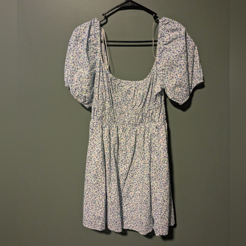 Elodie Cream Dress with Lavender and Blue Floral Print